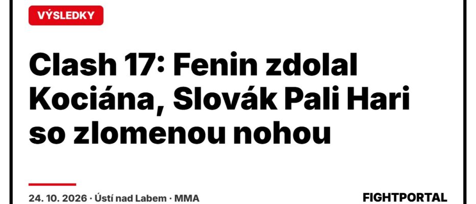 Clash 17: Fenin zdolal Kociána, Slovák Pali Hari so zlomenou nohou