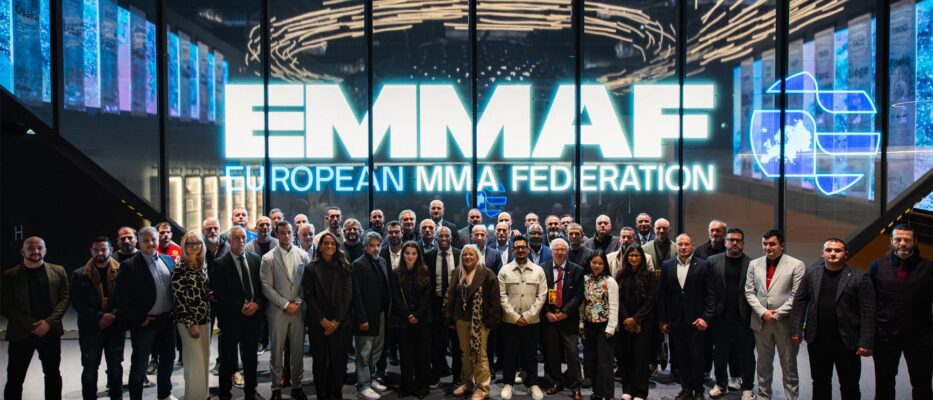 Spoločná fotografia delegátov ustanovujúceho valného zhromaždenia European MMA Federation v Belehrade, 14. 2. 2026