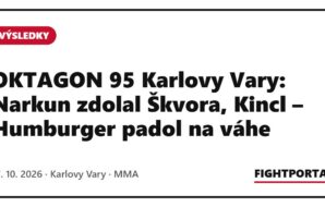 OKTAGON 95 Karlovy Vary: Narkun zdolal Škvora, Kincl – Humburger padol na váhe