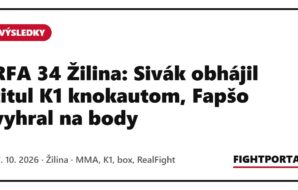 RFA 34 Žilina: Sivák obhájil titul K1 knokautom, Fapšo vyhral na body