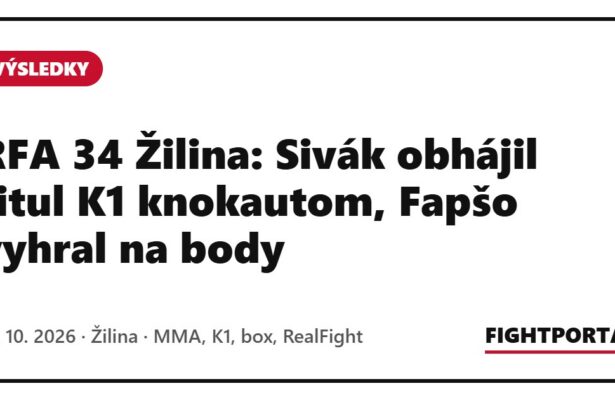 RFA 34 Žilina: Sivák obhájil titul K1 knokautom, Fapšo vyhral na body
